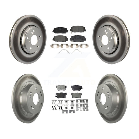 Front Rear Coated Disc Brake Rotors And Ceramic Pads Kit For 2017-2022 Acura ILX KGT-101773