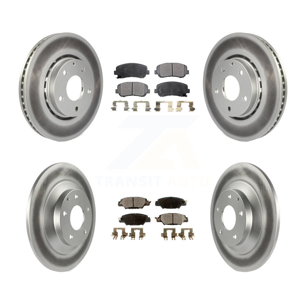 Front Rear Coated Disc Brake Rotors And Ceramic Pads Kit For Mazda CX-5 KGT-101774