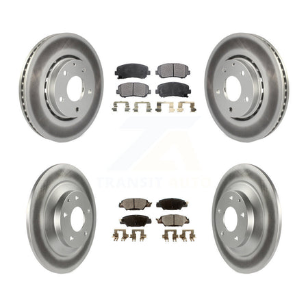 Front Rear Coated Disc Brake Rotors And Ceramic Pads Kit For Mazda CX-5 KGT-101774