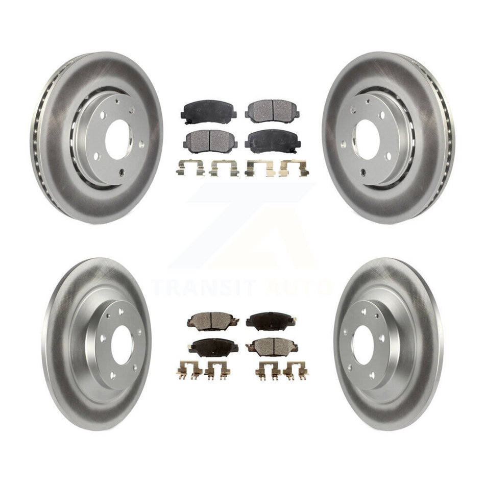 Front Rear Coated Disc Brake Rotors And Ceramic Pads Kit For Mazda CX-5 KGT-101774
