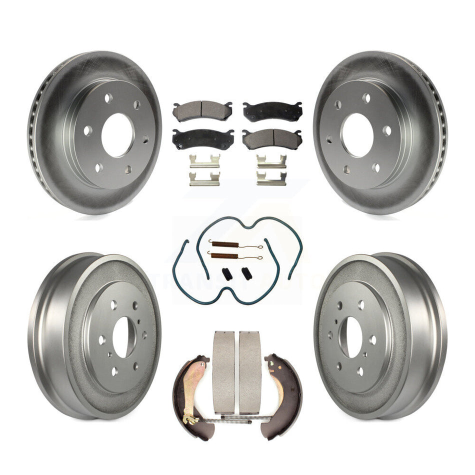 Front Rear Coated Brake Rotor Ceramic Pad Drum Kit (7Pc) For Chevrolet Silverado 1500 GMC KGT-101788