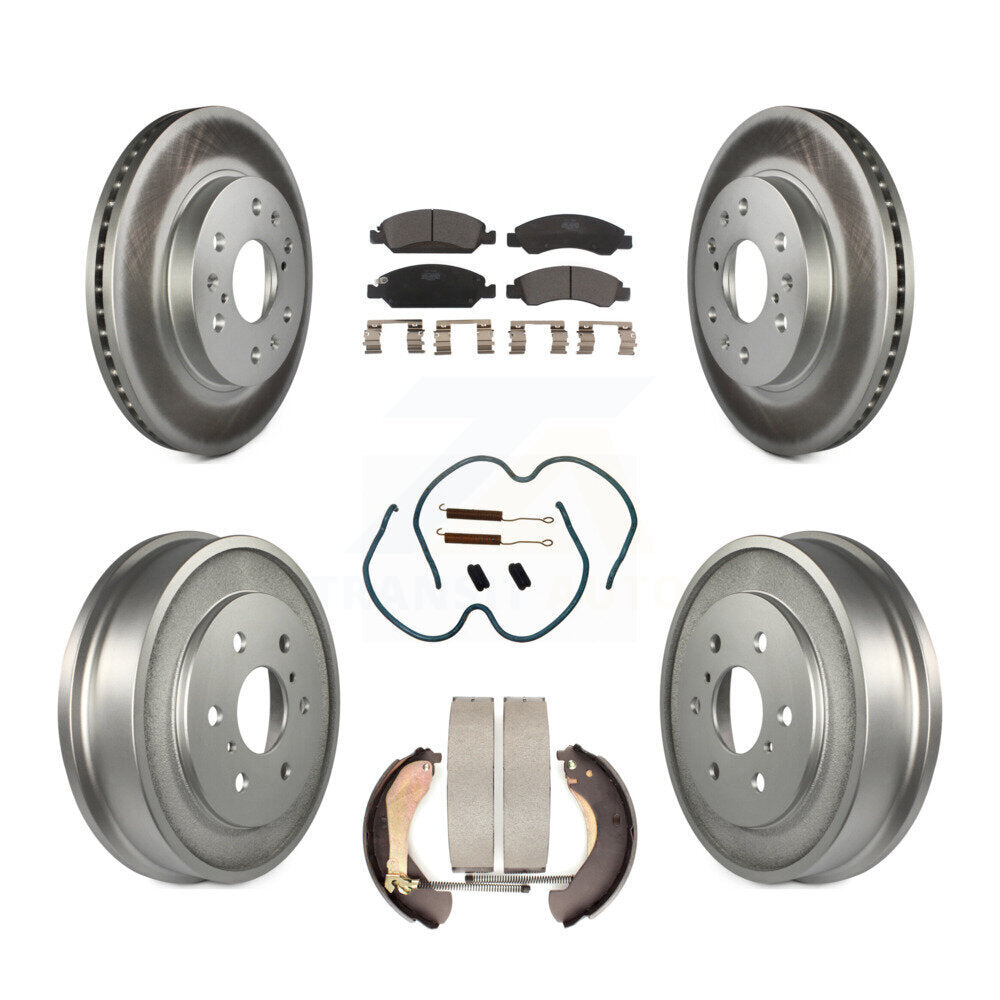 Front Rear Coated Brake Rotor Ceramic Pad Drum Kit (7Pc) For Chevrolet GMC Silverado 1500 KGT-101791
