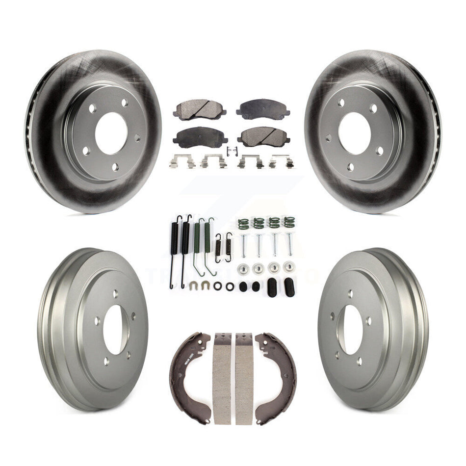 Front Rear Coated Disc Brake Rotors Ceramic Pads And Drum Kit (7Pc) For Dodge Caliber KGT-101805