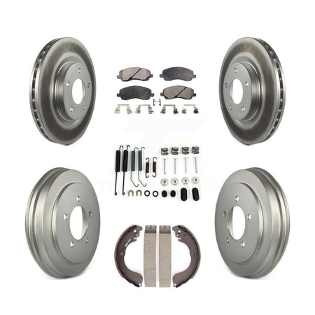 Front Rear Coated Brake Rotor Ceramic Pad & Drum Kit (7Pc) For Jeep Patriot Compass Dodge KGT-101806