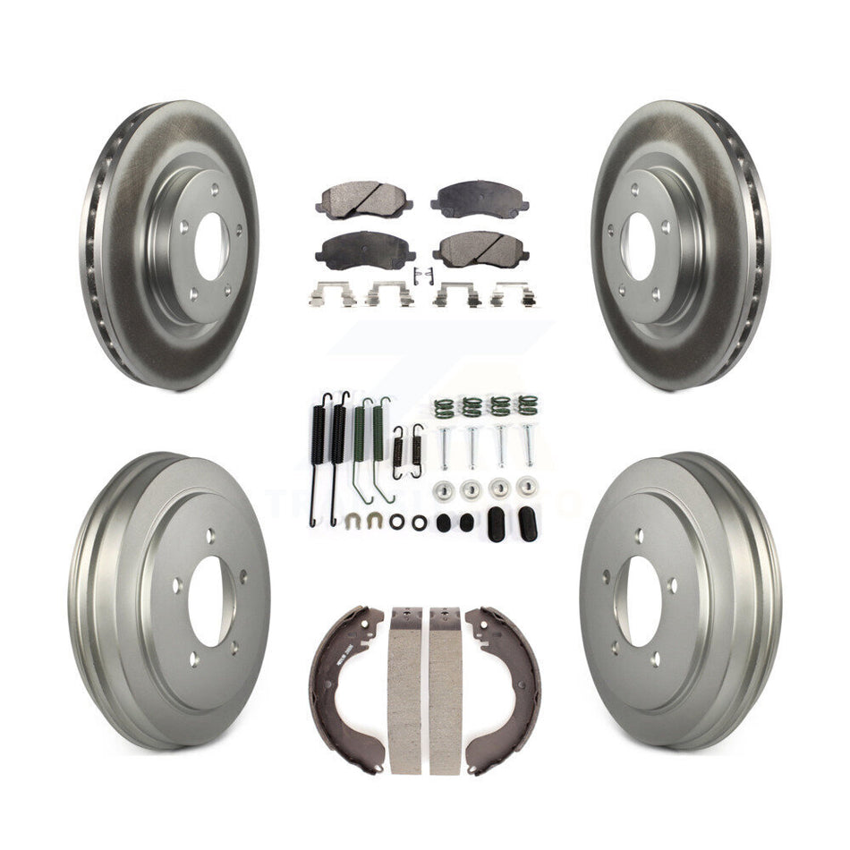 Front Rear Coated Brake Rotor Ceramic Pad & Drum Kit (7Pc) For Jeep Patriot Compass Dodge KGT-101806