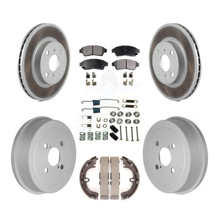 Front Rear Coat Disc Brake Rotors Ceramic Pad Drum Kit (7Pc) For Toyota Corolla Geo Prizm KGT-101818