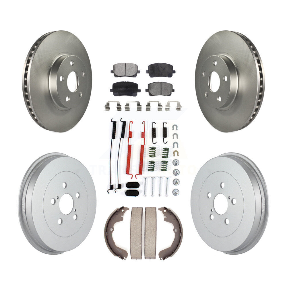 Front Rear Coated Brake Rotor Ceramic Pad & Drum Kit (7Pc) For Toyota Matrix Pontiac Vibe KGT-101822