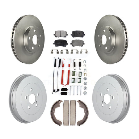 Front Rear Coated Brake Rotor Ceramic Pad & Drum Kit (7Pc) For Toyota Matrix Pontiac Vibe KGT-101822