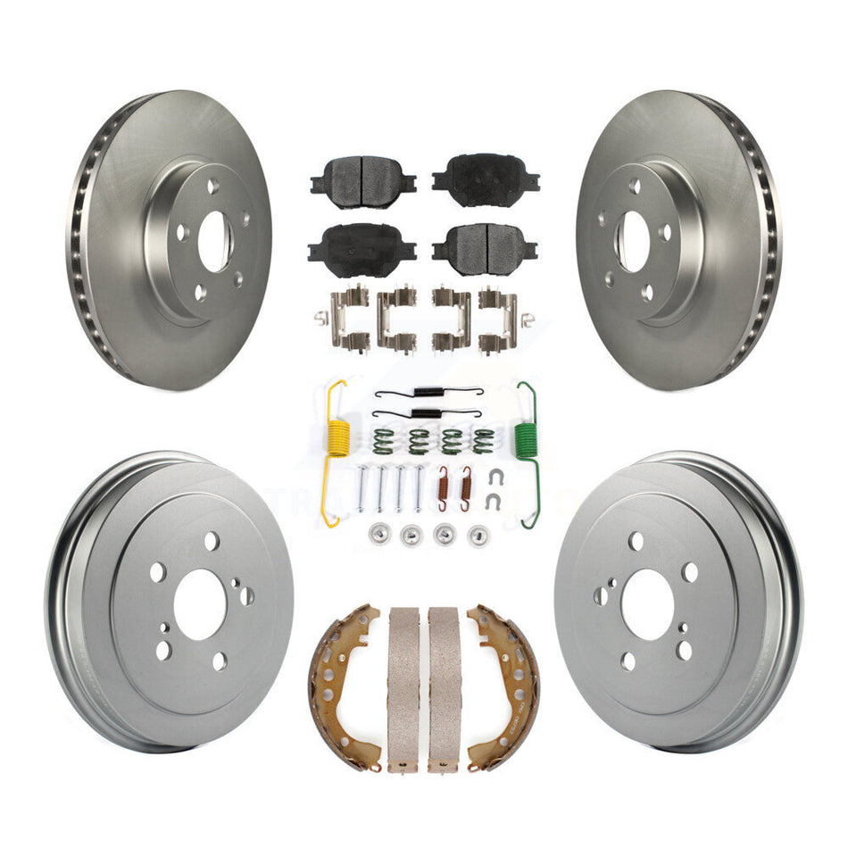 Front Rear Coated Disc Brake Rotors Ceramic Pads And Drum Kit (7Pc) For Toyota Celica KGT-101823