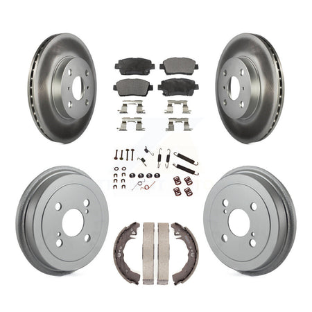 Front Rear Coated Disc Brake Rotor Ceramic Pad & Drum Kit (7Pc) For 2001-2005 Toyota Echo KGT-101826