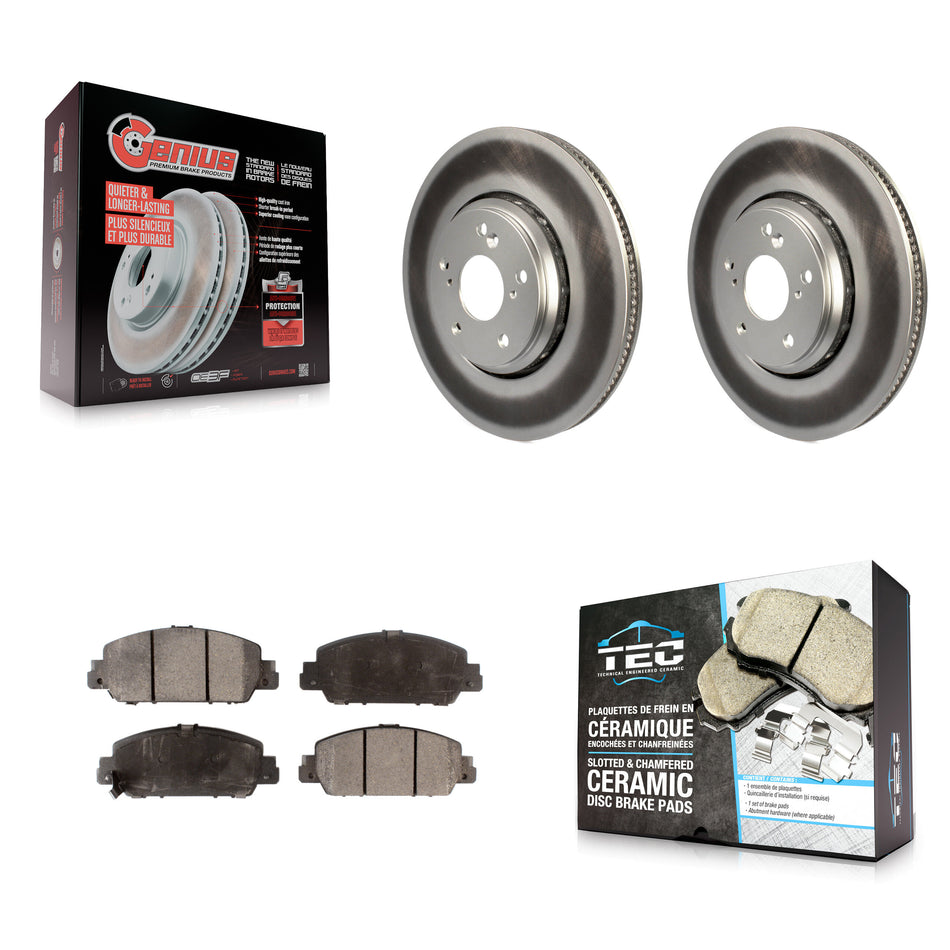Front Coat Brake Rotor Ceramic Pad Kit For Honda Accord Hybrid EX-L Touring KGT-101846