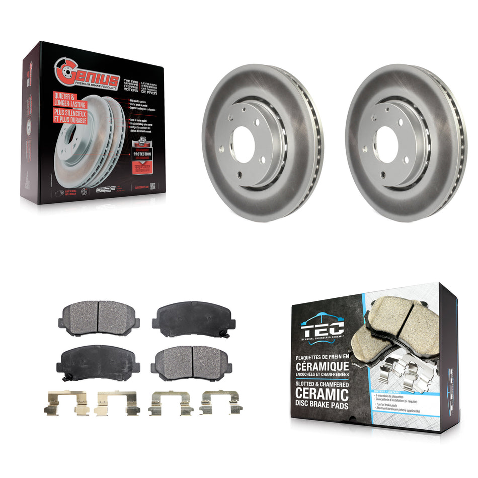 Front Coated Disc Brake Rotors And Ceramic Pads Kit For Mazda CX-5 KGT-101848