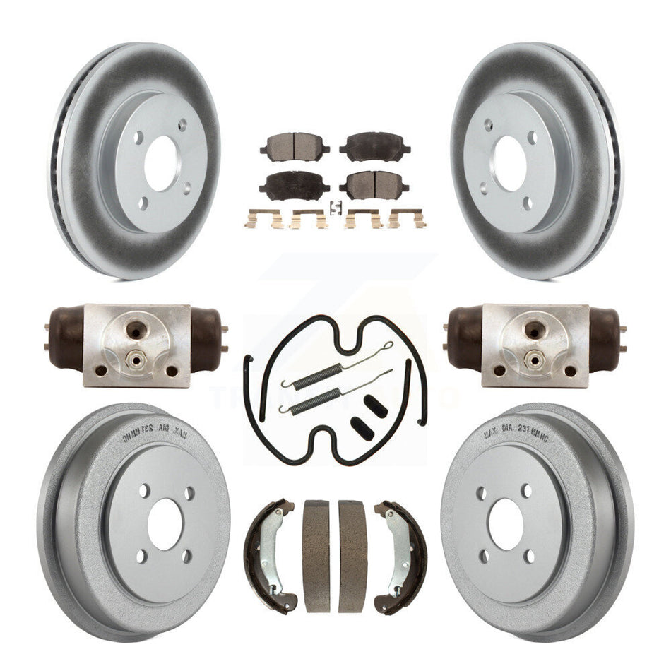 Front Rear Coat Brake Rotors Ceramic Pad Drum Kit (9Pc) For 03 Saturn Ion To VIN 3Z100143 KGT-101872