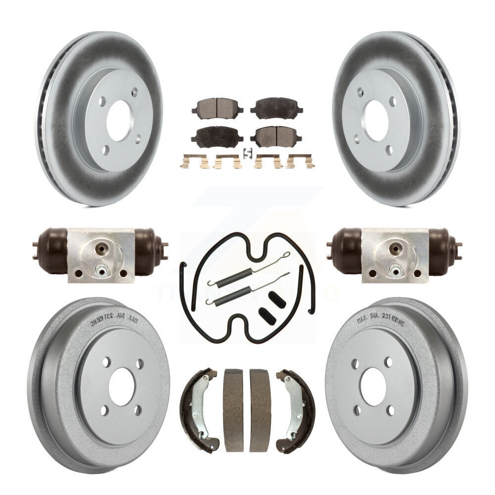 Front Rear Coated Brake Rotor Ceramic Pad Drum Kit (9Pc) For Pontiac Chevrolet Cobalt Ion KGT-101873