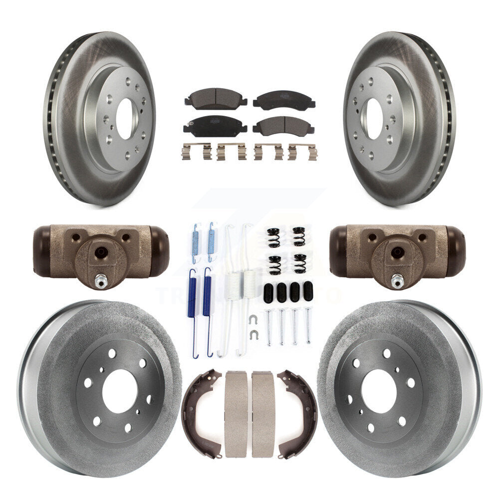 Front Rear Coat Disc Brake Rotor Ceramic Pad Drum Kit (9Pc) For GMC Sierra 1500 Chevrolet KGT-101879