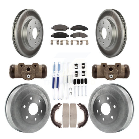 Front Rear Coat Disc Brake Rotor Ceramic Pad Drum Kit (9Pc) For GMC Sierra 1500 Chevrolet KGT-101880
