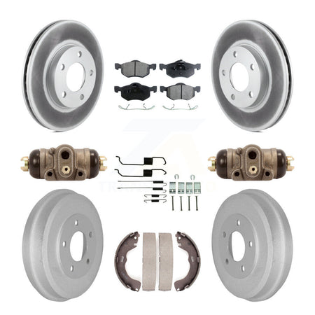 Front Rear Coat Disc Brake Rotor Ceramic Pad Drum Kit (9Pc) For Ford Escape Mazda Tribute KGT-101886