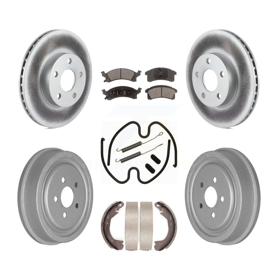 Front Rear Coated Disc Brake Rotors Ceramic Pad And Drum Kit (7Pc) For Chevrolet Cavalier KGT-101900