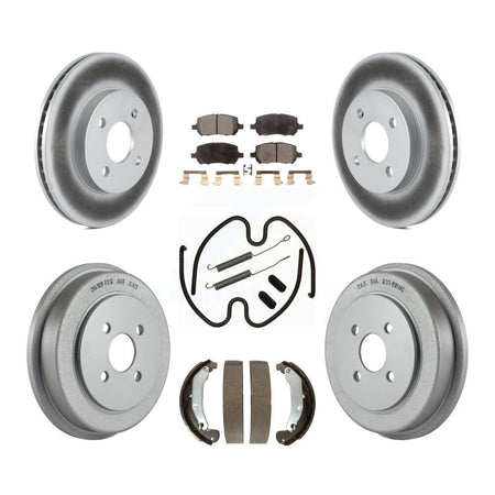 Front Rear Coated Brake Rotor Ceramic Pad Drum Kit (7Pc) For Pontiac Chevrolet Cobalt Ion KGT-101901