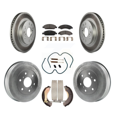 Front Rear Coated Brake Rotor Ceramic Pad Drum Kit (7Pc) For Chevrolet Silverado 1500 GMC KGT-101906