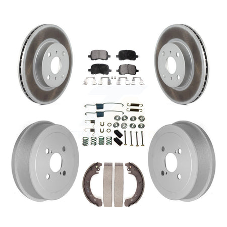 Front Rear Coat Brake Rotor Ceramic Pad Drum Kit (7Pc) For 2002 Toyota Corolla From 04 02 KGT-101916