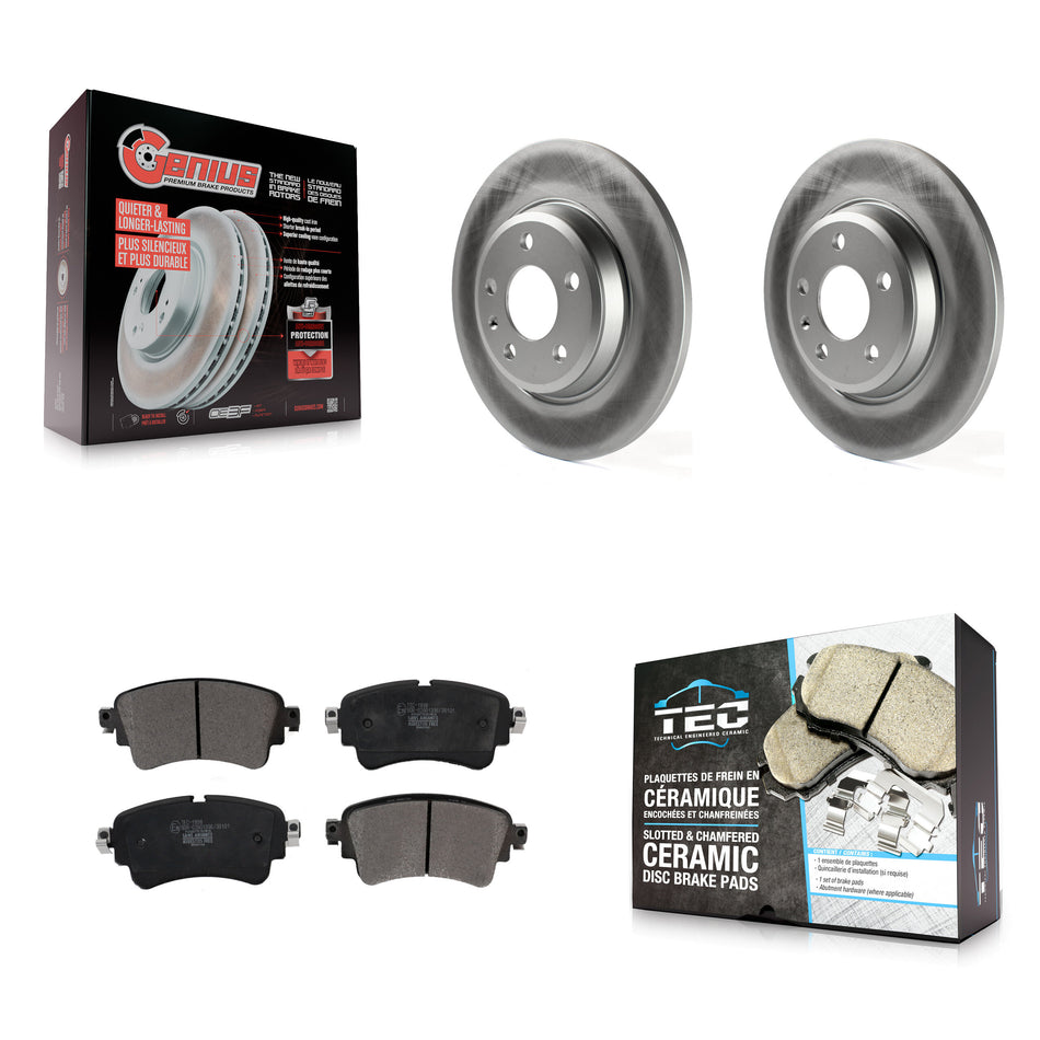 Rear Coat Disc Brake Rotor Ceramic Pad Kit For 2017-2019 Audi A4 Quattro With Solid KGT-101935