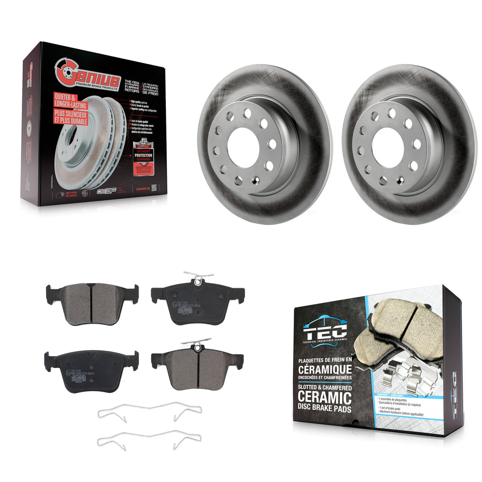 Rear Coated Brake Rotor Ceramic Pad Kit For Volkswagen Taos Audi A3 Quattro e-Golf e-tron KGT-101937