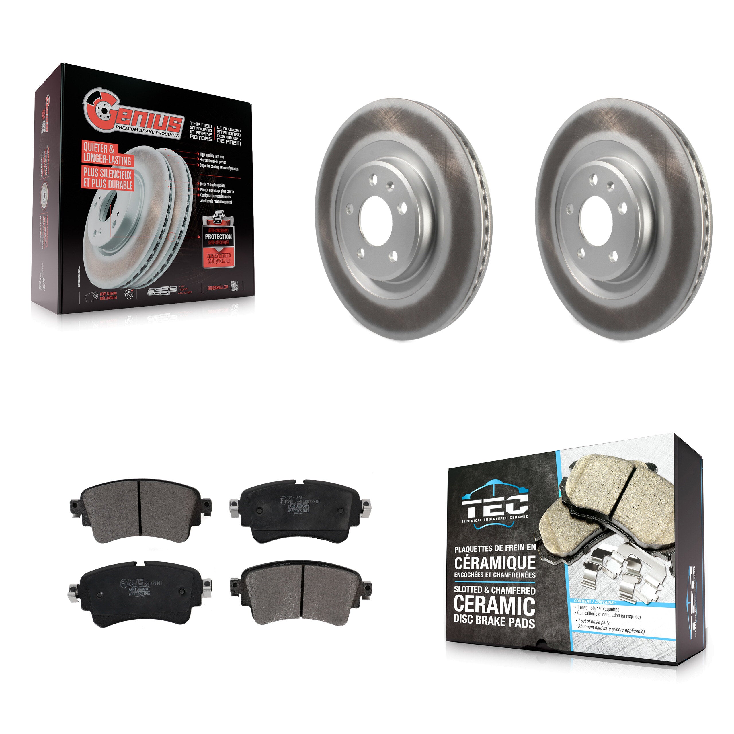 Rear Coated Brake Rotor Ceramic Pad Kit For Audi Q5 A4 Quattro A5 Sportback S5 allroad S4 KGT-101939