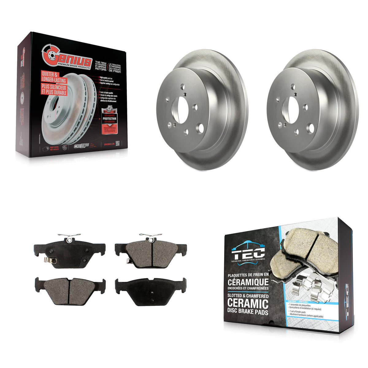 Rear Coated Disc Brake Rotors And Ceramic Pads Kit For Subaru Crosstrek KGT-101940