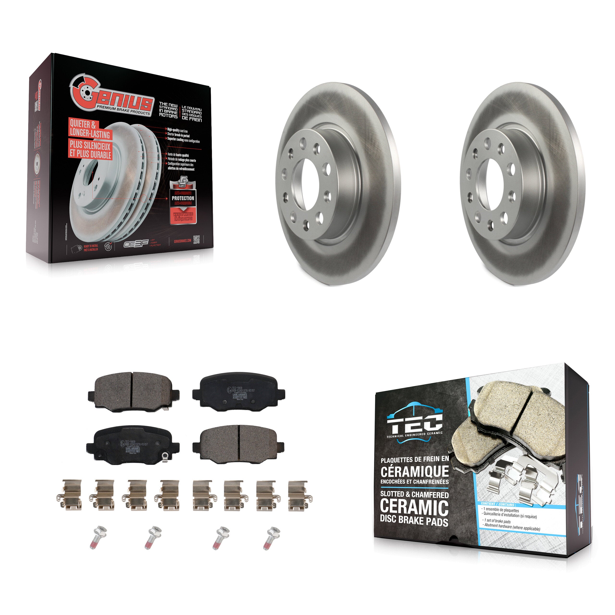 Rear Coated Disc Brake Rotor And Ceramic Pad Kit For Jeep Renegade Dodge Hornet Fiat 500X KGT-101945