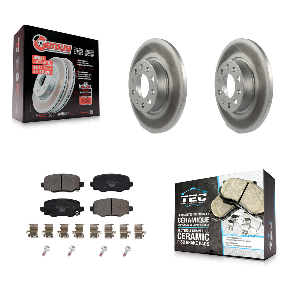Rear Coated Disc Brake Rotor And Ceramic Pad Kit For Jeep Renegade Dodge Hornet Fiat 500X KGT-101945