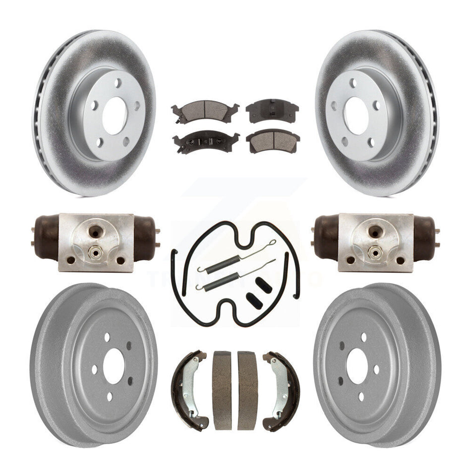Front Rear Coat Disc Brake Rotor Ceramic Pad Drum Kit (9Pc) For Pontiac Sunfire Chevrolet KGT-101957