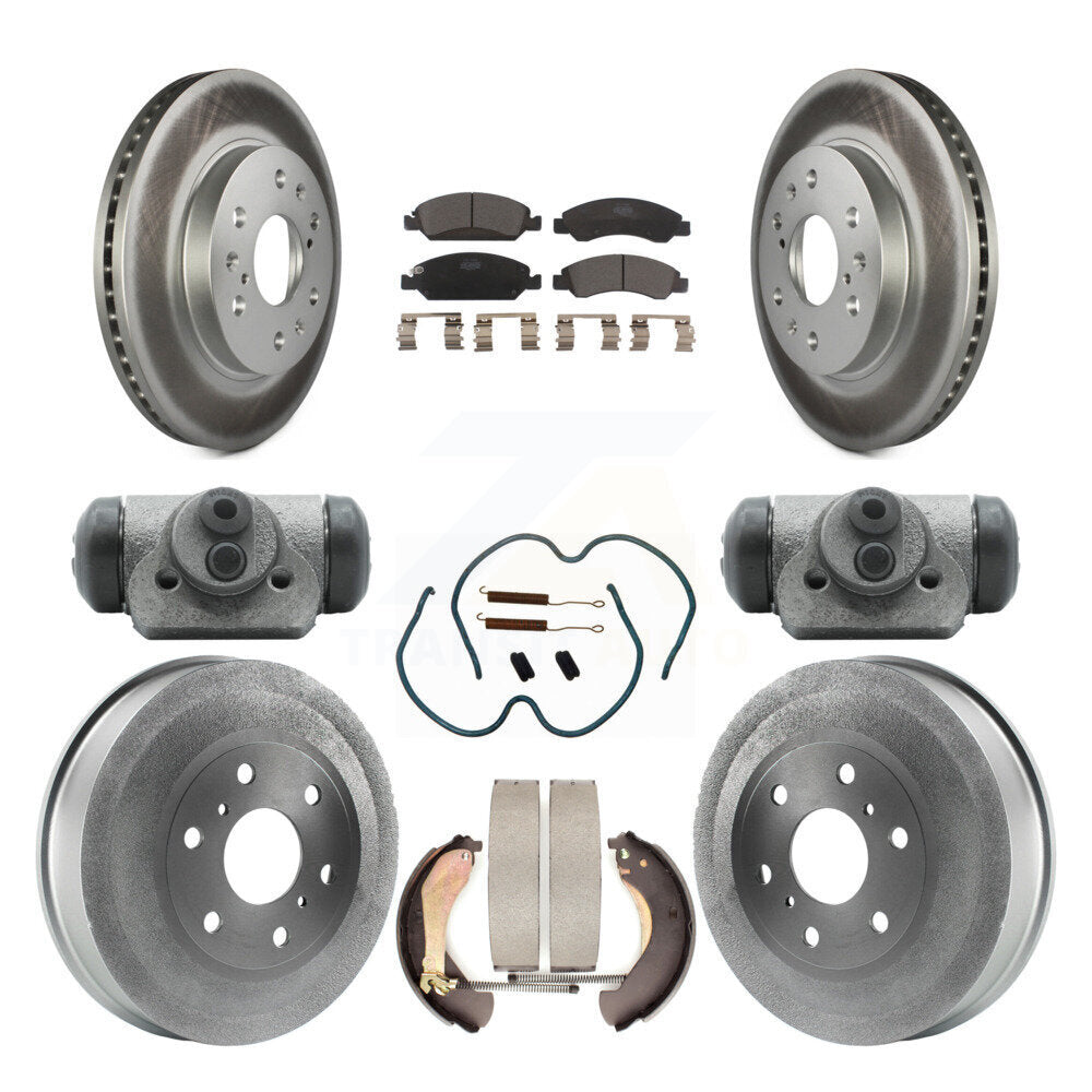 Front Rear Coated Brake Rotor Ceramic Pad Drum Kit (9Pc) For Chevrolet Silverado 1500 GMC KGT-101958
