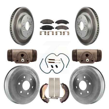 Front Rear Coated Brake Rotor Ceramic Pad Drum Kit (9Pc) For Chevrolet Silverado 1500 GMC KGT-101959