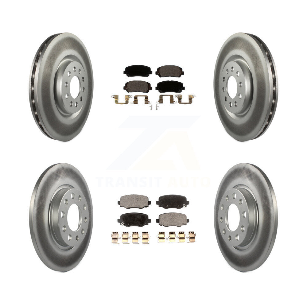 Front Rear Coated Disc Brake Rotors And Ceramic Pads Kit For Chrysler 200 KGT-101977
