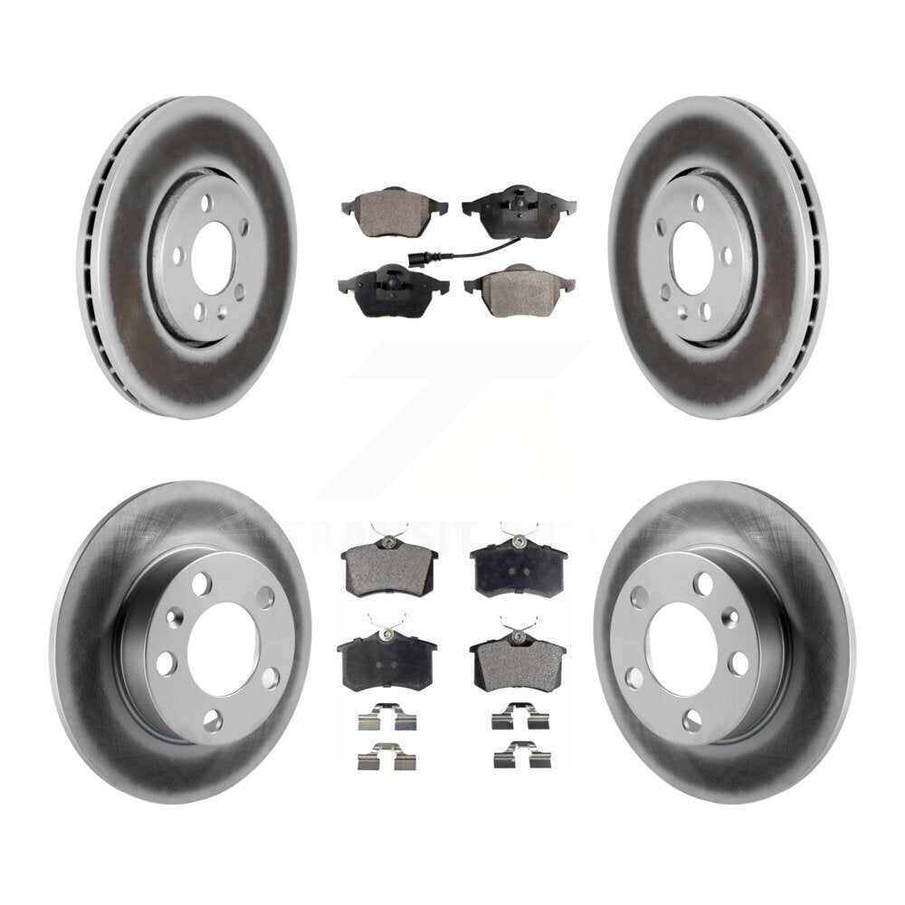 Front Rear Coated Disc Brake Rotors And Ceramic Pads Kit For Volkswagen Beetle KGT-101979