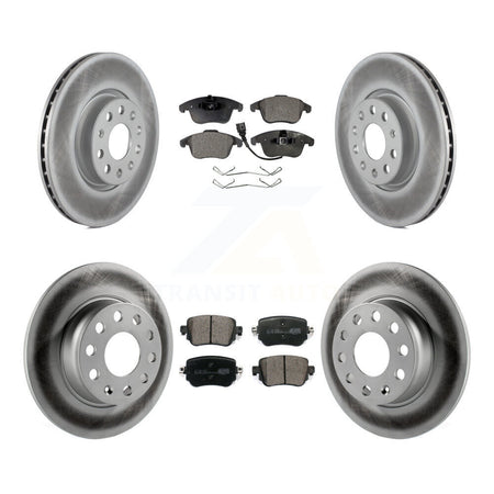 Front Rear Coated Disc Brake Rotors And Ceramic Pads Kit For Volkswagen Passat KGT-101982