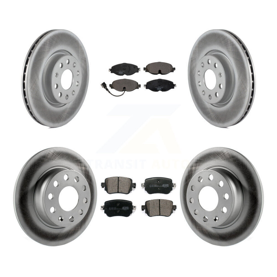 Front Rear Coated Brake Rotor Ceramic Pad Kit For Volkswagen Golf SportWagen GTI Alltrack KGT-101986