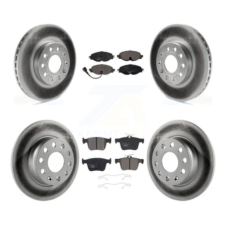 Front Rear Coated Brake Rotors Ceramic Pad Kit For Volkswagen Taos Audi A3 Quattro e-Golf KGT-101988