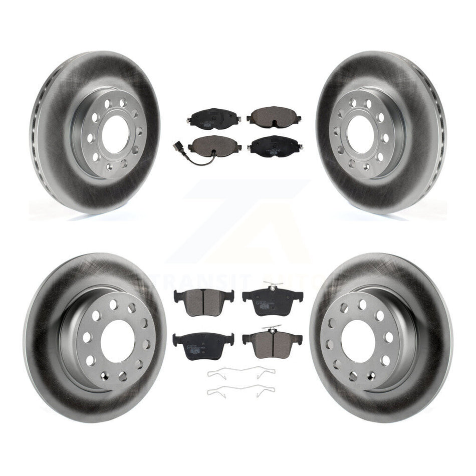 Front Rear Coated Brake Rotors Ceramic Pad Kit For Volkswagen Taos Audi A3 Quattro e-Golf KGT-101988