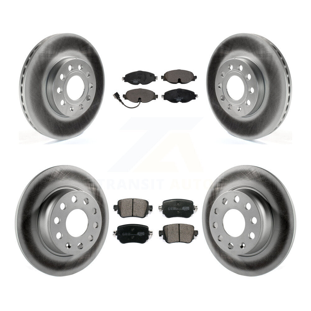 Front Rear Coated Disc Brake Rotors And Ceramic Pads Kit For Volkswagen Golf SportWagen KGT-101989