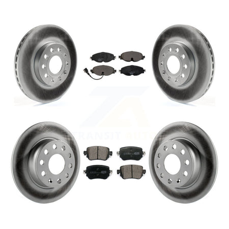 Front Rear Coated Disc Brake Rotors And Ceramic Pads Kit For Volkswagen Golf SportWagen KGT-101989