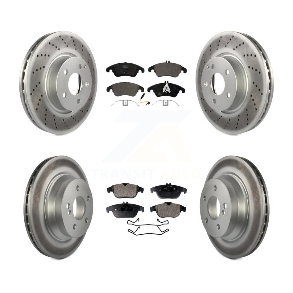 Front Rear Coat Brake Rotor Ceramic Pad Kit For 2015 Mercedes-Benz E400 Convertible/Coupe KGT-101996