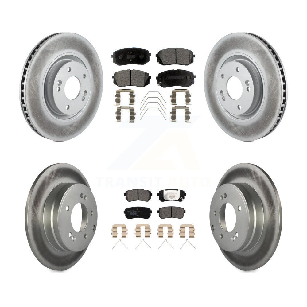 Front Rear Coat Disc Brake Rotor Ceramic Pad Kit For Kia Optima With Manual Parking KGT-101998