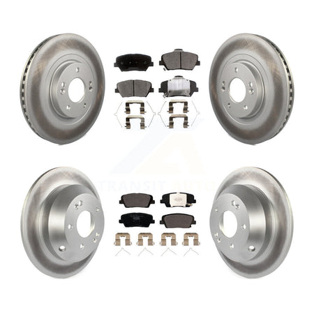 Front Rear Coated Disc Brake Rotor Ceramic Pad Kit For Kia Sorento Hyundai Santa Fe Sport KGT-101999