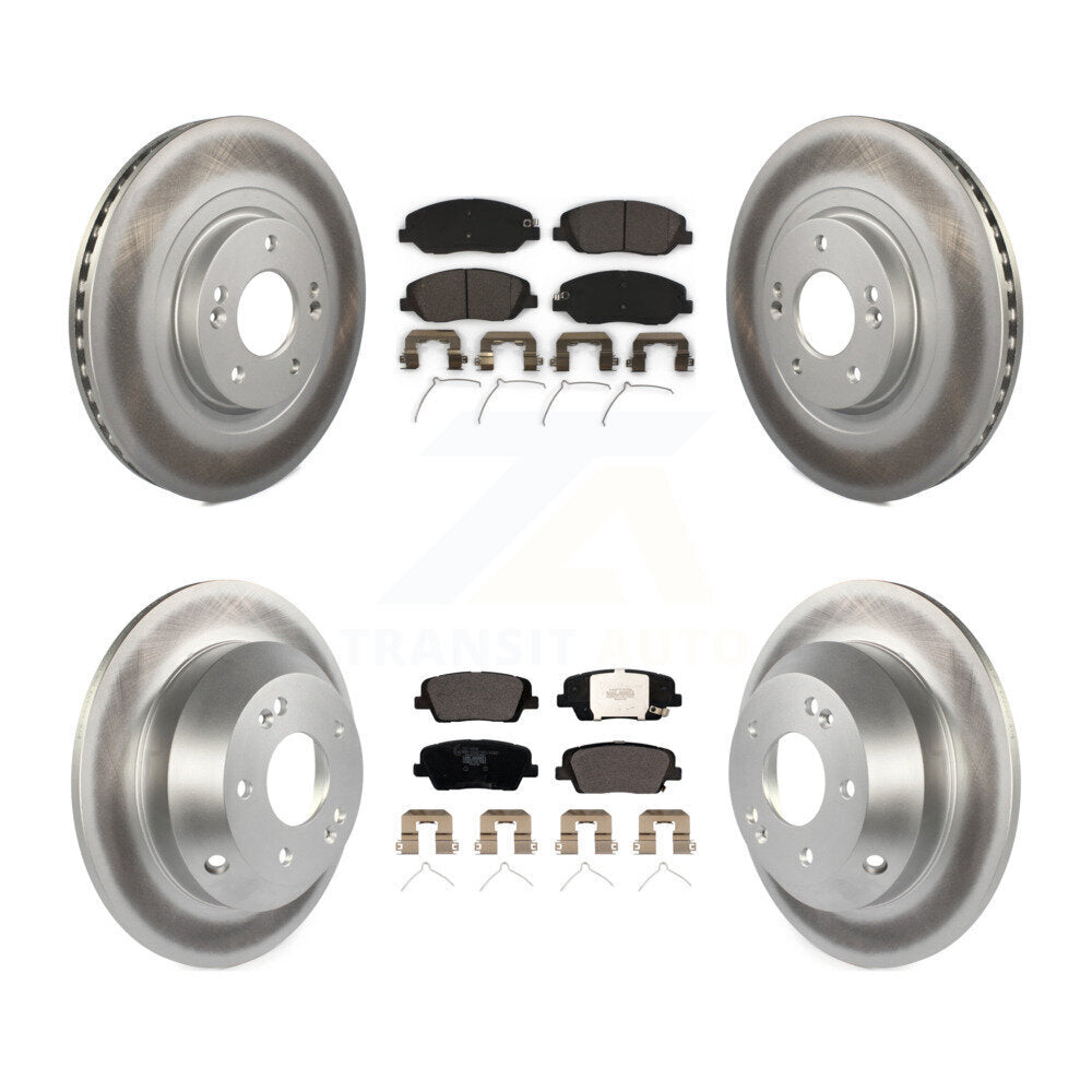 Front Rear Coated Disc Brake Rotors And Ceramic Pads Kit For Hyundai Santa Fe XL KGT-102000