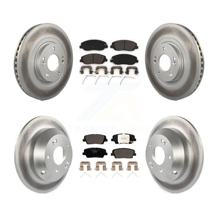 Front Rear Coated Disc Brake Rotors And Ceramic Pads Kit For Hyundai Santa Fe XL KGT-102000