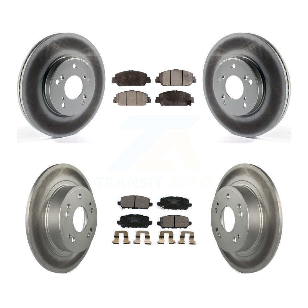 Front Rear Coated Disc Brake Rotors And Ceramic Pads Kit For 2016-2022 Honda HR-V KGT-102002