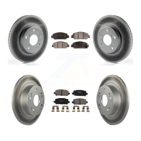 Front Rear Coated Disc Brake Rotors And Ceramic Pads Kit For 2016-2022 Honda HR-V KGT-102002