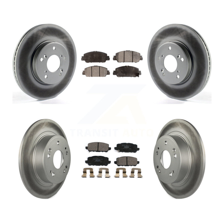Front Rear Coated Disc Brake Rotors And Ceramic Pads Kit For 2016-2022 Honda HR-V KGT-102002